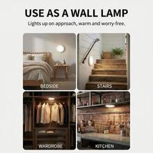 Rechargeable Motion Sensor Ceiling Light, Wireless Magnetic LED Ceiling Light With Remote Control, 3 Color Temperature Adjustable Brightness, No Wiring Adhesive Light, Suitable For Closet, Hallway, Stairwell, Bedroom - White - View 8