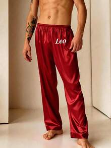 Quần ngủ satin in tên tùy chỉnh, quần mặc nhà nam in chữ cá nhân hóa, đồ ngủ lụa mềm, quà tặng tùy chỉnh cho nam, kỷ niệm ngày sinh nhật - Nhiều màu - Xem 4