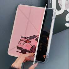 1pc Vintage Racing Print Tablet Protective Case 3+Y Fold Multi-Angle Magnetic Stand Tablet Case With Pen Slot And Auto Sleep/Wake Function, Compatible With IPad PRO/AIR, Compatible With Samsung, Compatible With Xiaomi Pad 5/6/21, Compatible With OPPO Pad, Compatible With Huawei Matepad, Compatible With Honor Pad - Multicolor - View 4