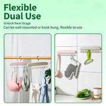 2pcs Multi-Hook Bra Strap Hooks, Wall-Mounted & Closet Storage Dual Use, Suitable For Bras, Scarves, Hats, Ties And Bags, Space-Saving Organizer - Multicolor - View 2