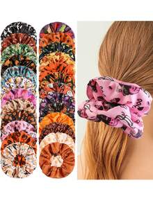 30pcs/Set Halloween Ghost Pumpkin Skull Elastic Hair Bands, High Quality Hair Accessories Suitable For Men And Women, Holiday Party Game Cosplay Decoration, Exquisite Halloween Gift - Multicolor - View 2
