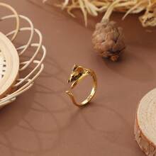 2pcs European & American Cute Forest Style Rabbit Open Ring Alloy Set Women's Rings - Multicolor - View 5