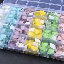 360pcs Rhombus Rainbow And Light Color Glass Mosaic 24-Grid Packaging Kit, Multi-Color Diy Bracelet Keychain Handmade Beading Accessory Set - B - View 4