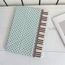 薄荷綠波點鋼琴鍵印花平板保護殼，附筆槽，相容 iPad 10代 Smart Cover/11(A16 2025)/相容 Galaxy S9/S7/S10+/相容 /相容 - 彩色 - 查看 3