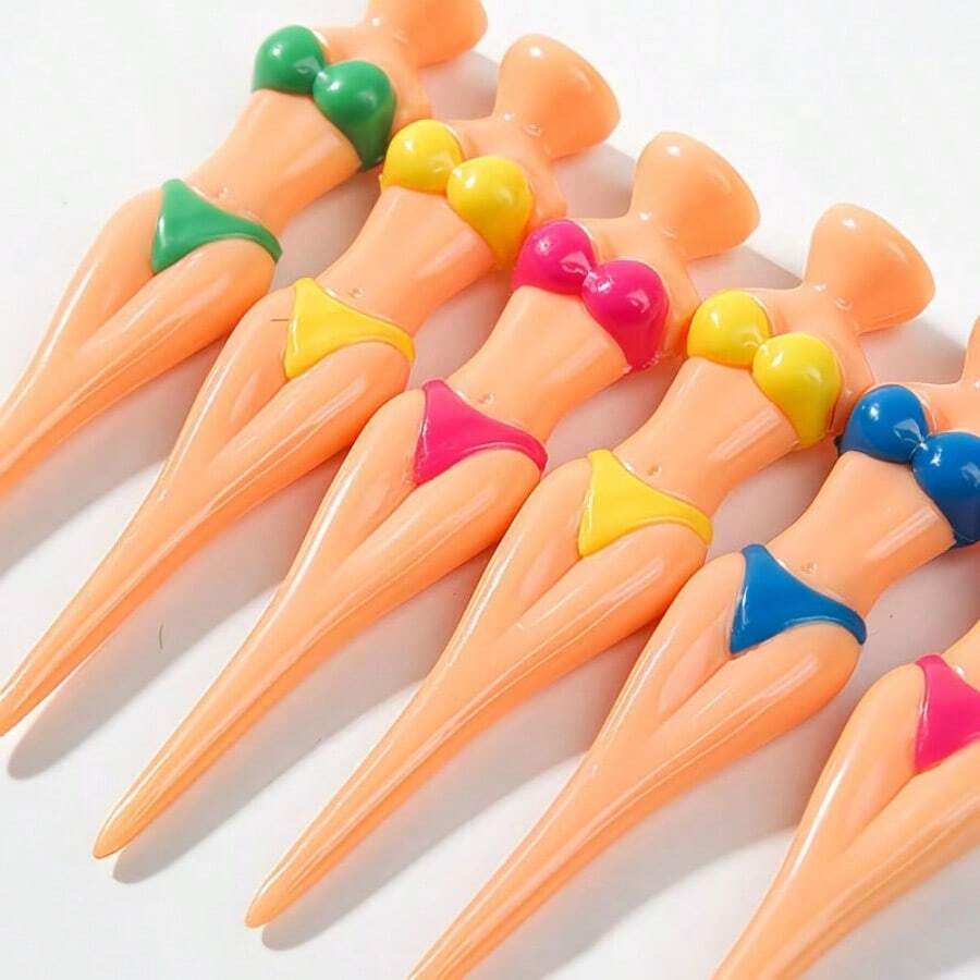 10PCS Golf Bikini Model Tees, Personalized Plastic Golf Tees, Stable Support, Durable, Golf Gift - Multicolor - View 1