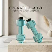 2pcs Water Dumbbells Pool Fitness Equipment, Non-Floating Submersible Fitness Weights, PC Material Water-Fillable Dumbbell Set, Suitable For Strength Training And Water Aerobics - Mint Blue - View 2