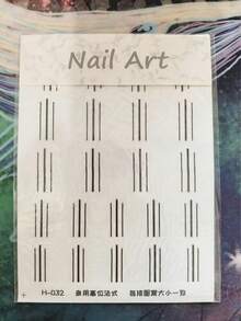 Pegatinas para uñas, plantillas auxiliares para posicionamiento de manicura francesa con patrón de rejilla hueca, herramientas de plantilla para pintura en aerosol - Multicolor - Ver 11