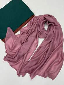1 pieza Pañuelo musulmán de borde ancho de doble cara, casual, cómodo, versátil, de unicolor, delgado, transpirable, suave, para uso diario, vacaciones y viajes, envoltura para la cabeza, primavera y verano, nuevo pañuelo para mujer - Multicolor - Ver 18