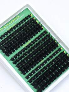 Tufos de Cílios Postiços Individuais Segmentados DIY de Volume Super Espesso com Densidades Mistas, 120+150+200P, Curvatura D, Efeito Fofo e Dramático, com Ferramentas de Cílios Grátis - D - Visão 3