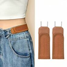 2 buah Pengikat Pinggang Tak Terlihat Tanpa Kancing, Ikat Pinggang Elastis yang Dapat Diatur, Klip Pengurang Pinggang Jeans dengan Perekat, Gesper Perpanjang Sabuk Portabel (Cocok untuk Jeans Pria dan Wanita) - MultiWarna - View 3