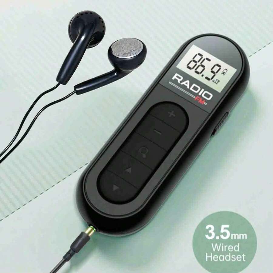 Mini Clip-On Rechargeable FM Radio, 180mAh Digital Display, Auto-Scan, Lightweight Portable Pocket Radio For Sports, Running, Tour Guide, Meetings, Outdoor Use