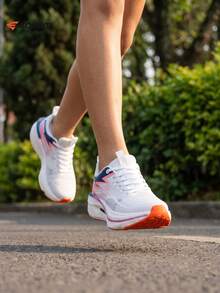 EDIXIM Women's Sports Shoes Summer Mesh Breathable 2026 New Shock-Absorbing Lightweight Casual Road Running Shoes - White and Blue - View 7