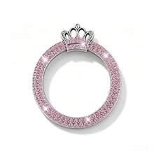 1pc Crown Shiny Car Engine Start/Stop Button Ring, Sparkling Crystal Crown Style Button Start Button Decorative Cover, Cute Car Interior Accessory, Suitable For Women - One-button Start Decorative Crown Style - View 13