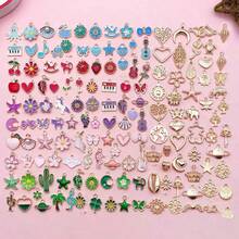 Random 50/100pcs Colorful Enamel Alloy Pendants, Assorted Styles, Fashionable And Versatile, Suitable For DIY Bracelets, Necklaces, Earrings And Other Jewelry Making Accessories - Mixed - View 7