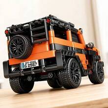 1套橘色越野車積木，高科技SUV模型套件，DIY汽車積木組，適合桌面展示、居家辦公室裝飾，青少年與14歲以上成人的生日、新年、情人節禮物 - 彩色 - 查看 8