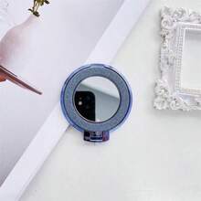 Soporte de teléfono con espejo brillante, soporte invisible plegable + espejo de maquillaje de alta definición, material ABS, ¡no magnético! Adecuado para ver programas, selfies, trabajo de oficina, compatible con todos los modelos de teléfono, regalo perfecto para mejor amiga o novia - Multicolor - Ver 20