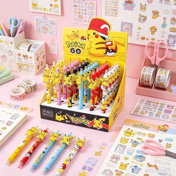 Stylo neutre rétractable thème Pokémon POKEMON IP, excellente expérience d'écriture, convient pour l'enregistrement quotidien, la création de planificateur, l'étude et l'utilisation au bureau, design de personnage IP haute fidélité, peut être utilisé comme fournitures d'écriture quotidiennes, objets de collection IP, articles pratiques, écriture de réunion, besoins créatifs et de collection