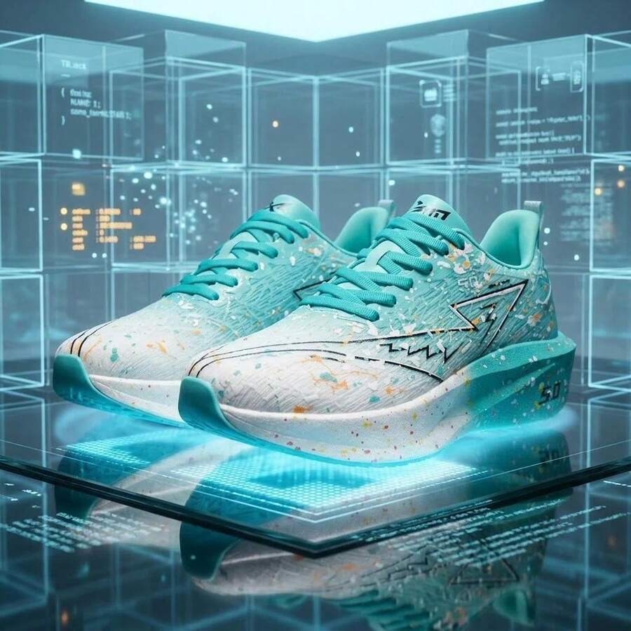 Women's Running Shoes Tech Racing Sports Shoes Marathon Professional Ultra-Light Unisex Mesh Breathable Running Shoes - Blue - View 1