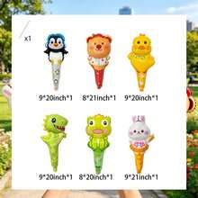 7 Handheld Balloons, Patterns Include Penguin, Bear, Yellow Duck, Dinosaur, Frog And Rabbit, Suitable For Birthday Party, Anniversary, Wedding And Engagement, Gender Reveal, Special Events, Baptism And Easter And Halloween - Handheld Balloon Set - View 10