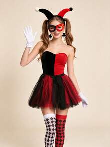 Halloween Clown Costume Set For Role Play, Halloween Party Fancy Dress, Stage Performance Outfit, Holiday Themed Costume Props, Suitable For Halloween Carnival Themed Party - Multiple Styles - View 9