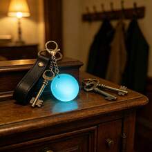 Round Rechargeable Touch Sensor LED Handbag Light, Automatic Dual Mode Portable Wallet Light, Suitable For Dark Bags, Romantic Cute Fashion Keychain Night Light, Women's USB Rechargeable Mini Bag Lighting Accessory, Long Battery Life - 藍色圓形 - 查看 2