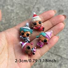 1套4件裝全新精緻大眼帽LOL SURPRISE迷你娃娃系列玩具 生日禮物 PVC材質 3CM高 節日禮物 聖誕禮物 - 彩色 - 查看 3