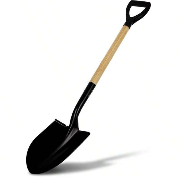 41-Inch Round Heavy Duty Digging Shovel, Wooden Handle With D-Grip Alloy Steel Garden, Construction, And Masonry - Digging Soil, Dirt, And Gravel