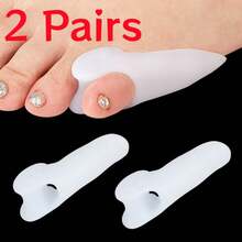 QKC 1 Cặp dụng cụ tách ngón chân bằng silicon unisex, miếng đệm bảo vệ bàn chân mềm mại, chống ma sát cho ngón chân út - Trắng - Xem 11