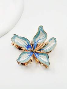 Summer Beach Vintage Gradient Lily Hair Claw, Oil-Drip Enamel Petal Exquisite Rhinestone Hair Clip, Luxury Gilded Alloy Material Non-Pulling Hair, Beach Vacation, Evening Dress, Photo Styling, Commute Half-Up Hair Accessory, Hibiscus/Hawaiian Flower Casual Zinc Alloy Hair Claw, Hair Claw Summer - Hawaiian Flower Hair Claw - View 11