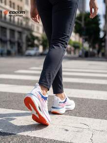 EDIXIM Women's Sports Shoes Summer Mesh Breathable 2026 New Shock-Absorbing Lightweight Casual Road Running Shoes - White and Blue - View 6