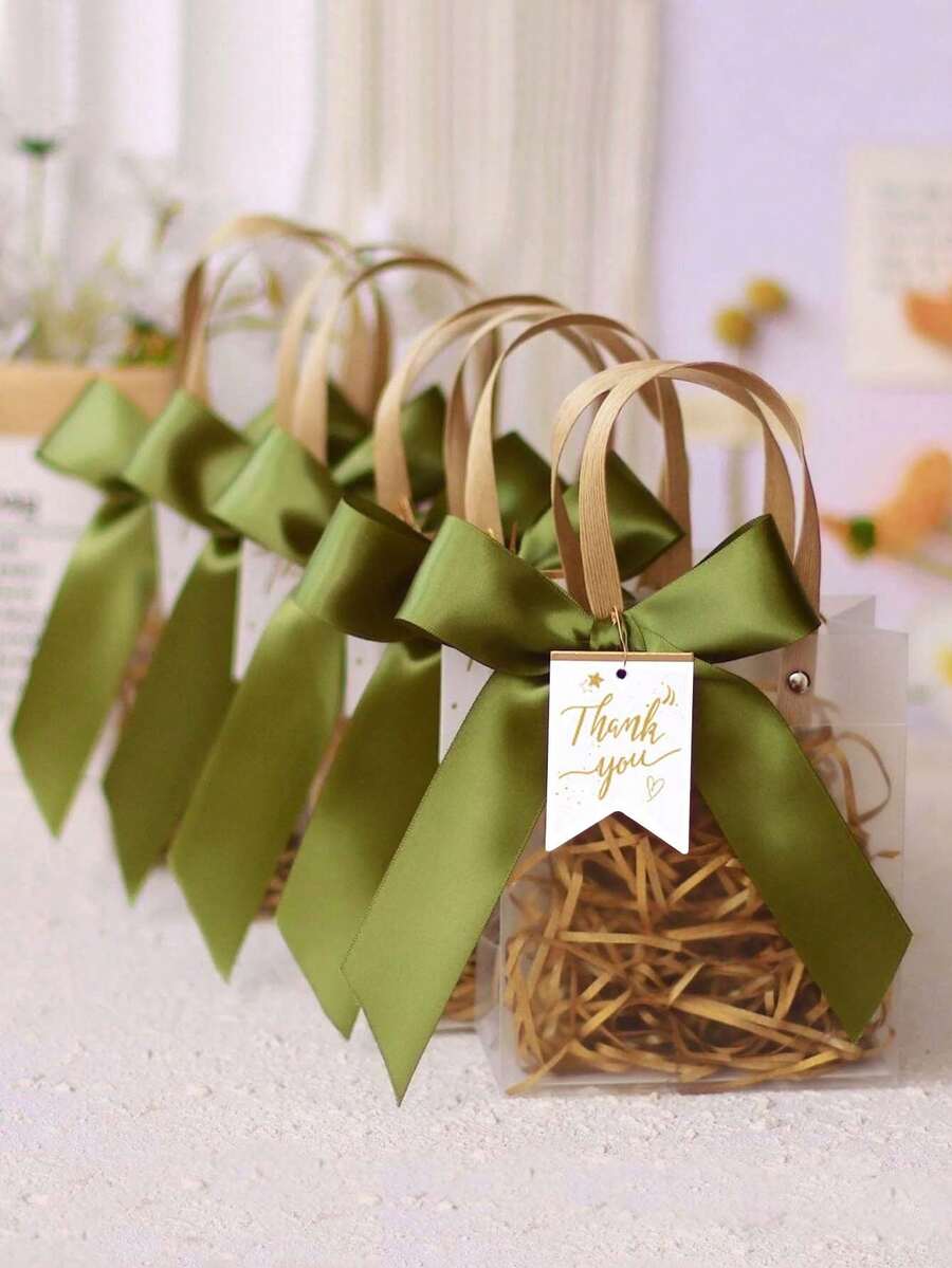 1/5/10pcs Premium Packaging Bags, Gift Bags, Thickened Frosted Gift Bags, Thickened Tote Bags, With Ribbon And "Thank You" Tag, Suitable For Daily, Holiday, Party, Christmas, Valentine's Day Use Tote Bags Gift Boxes Frosted Bags - View 1