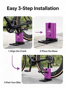 MOTSUV Aluminum Alloy Bicycle Crank Parking Stand, Universal Portable Bicycle Floor Stand, Adjustable Indoor/Outdoor Bicycle Storage And Display Rack - Multicolor - View 3