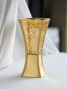 Laser Cut Iron Incense Burner, Arabic Style, Home Decor Fragrance Diffuser, Base, Living Room Ornament, Suitable For Adults, Elegant Display Stand, Natural Aromatherapy - Gold - View 2