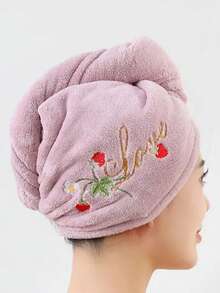 1/2/3 Peças Touca de Secagem de Cabelo, Lenço de Fibra de Poliéster, Padrão Floral e de Morango, Secagem Rápida e Absorvente, Adequado para Todas as Estações, Perfeito para Banheiro, Viagem, Escola, Presentes de Feriado, Toalha de Secagem de Cabelo Doméstica Feminina - Multicolorido - Visão 14