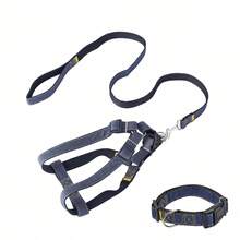 Dog Harness And Leash Set, Adjustable Polyester Drawstring Vest Harness, Durable Leash, Suitable For Small, Medium And Large Dogs, Daily Dog Walking Pet Supplies - Multicolor - View 11