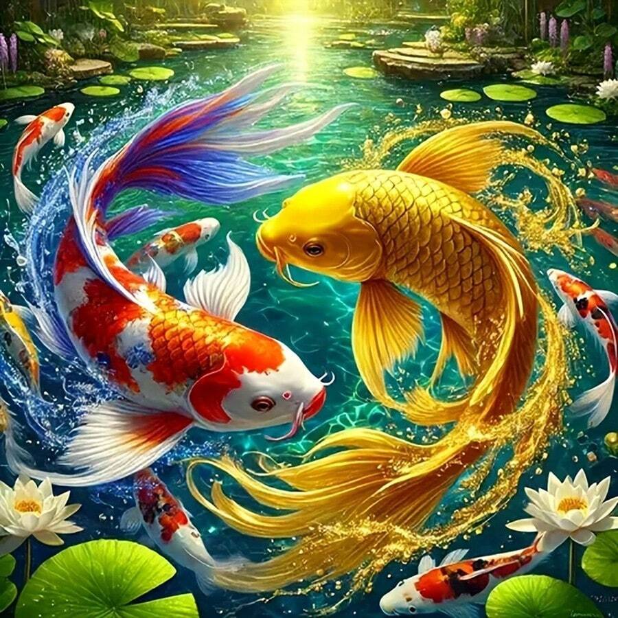 1pc - DIY Handmade 5D Diamond Painting Kit, Suitable For Adults And Beginners, Craft Supplies, Applicable For Living Room, Bedroom, Office, Wall Decor Art. - round diamond - View 1