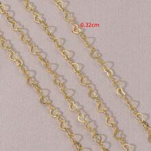 1m Fashion Heart-Shaped Hollow Copper Chain, Suitable For DIY Handmade Women's Necklace, Bracelet Jewelry Accessories - Chain - View 2