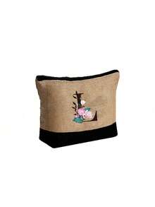 Women's Beach Tote Bag With Shoulder Strap, Pink Peony Flower A-Z Letter Print Tote Bag, Comes With Shoulder Strap And Makeup Bag; Vacation Beach Commute Shopping Bag, Gift Bag With Side Pockets, Large Capacity Handbag, Can Hold Books, Cosmetics, Parasol, Suitable For Daily Commute, Travel, Picnic, Camping, Students, Large Capacity Laptop Tote Bag, Student Commute Canvas Bag, Back To School Gift, Teacher's Day Gift - Multicolor - View 41