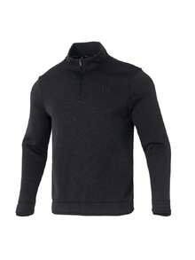 Under Armour Men's Sports T-Shirt & Tank Top UA M Sweater Fleece QZ Half-Zip Stand Collar Long Sleeve Athletic Top 6003722-001 - Black - View 5