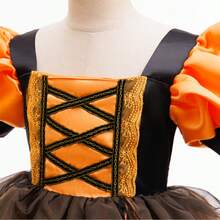Young Girl Princess Tutu Dress, Halloween, Birthday Party, Holiday Gathering, Runway Show, Performance Evening Gown - Orange - View 5