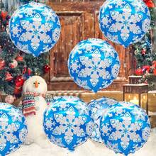 18 Inch Snowflake Print Balloons Winter Birthday Party Theme Party Christmas Decoration - Multicolor - View 6
