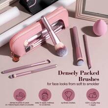 BS-MALL 14pcs Professional Makeup Brush Set, Personalized Makeup Tools, Foundation Eye Shadow Makeup Brushes, Foundation Sponge Set - Pink - View 4