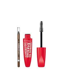 Rimmel [Bundle] Scandaleyes Waterproof Eyeliner 003 Brown 1.3 G + Scandaleyes Volume On Demand Mascara Black 12 Ml - 003 Brown+Black - View 1