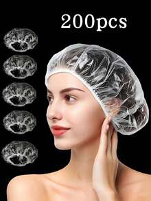 200/100/50/5pcs Disposable Waterproof Elastic Shower Caps, Waterproof, Dust-Proof, Oil-Smoke-Proof, Can Be Used As Shoe Covers, Suitable For Bathing, Hair Care, Portable, Suitable For Travel, Home, Hotel And Kitchen - Multimodal - View 10