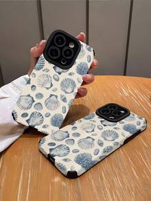 WeiMi 1pc New Blue Shell Pattern Classic Shockproof Soft Leather Phone Case Compatible With IPhone And 17/17Air/17PRO/17PROMAX - Multicolor - View 2