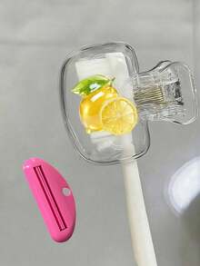 Lemon Shaped Toothbrush Holder - Cute Design For Travel And Home Storage With Transparent Lid, Compact And Portable Design Easy To Carry, Protects Toothbrush Head, Features Dual Drainage And Ventilation Functions, Suitable For Home, Dorm And Travel Use | Cute Toothbrush Head Storage Holder Suitable For Bathroom Storage, Suitable For Home And Dorm Use - Multicolor - View 12