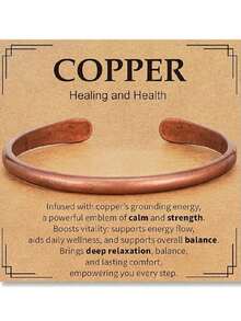 1pc Copper Health Bracelet, Versatile For Daily Wear, Holiday Gift - Multicolor - View 1