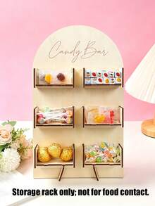 1 Set Arched Wooden Candy Storage Rack, Non-Food Contact, Multi-Layer Snack Candy Chocolate Display Stand, Storage Box, Birthday Party Tabletop Centerpiece Decoration, Suitable For Halloween Party, Christmas Party, Back To School Season, Wedding Bridal Party Tabletop Decoration, Anniversary Party Decoration Stand, For Storage Only; Not For Food Contact. - Multicolor - View 8