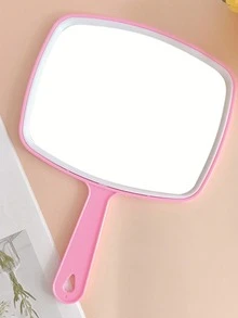 1pc Handheld Mirror With Handle, Designed For Hair Salon, Square Black Portable Mirror, Bathroom Shaving Mirror, Hangable, Multiple Colors Available, Home Decor Mirror, Student Dorm Portable Makeup Mirror - Multicolor - View 13
