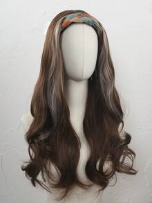 24-Inch Women's Large Wavy Curly Half-Head Wig With Colorful Woven Headband, Detachable, Suitable For Everyday Wear, Instantly Adds Hair Volume And Covers The Hairline, Suitable For Hair Augmentation. - Multicolor - View 6